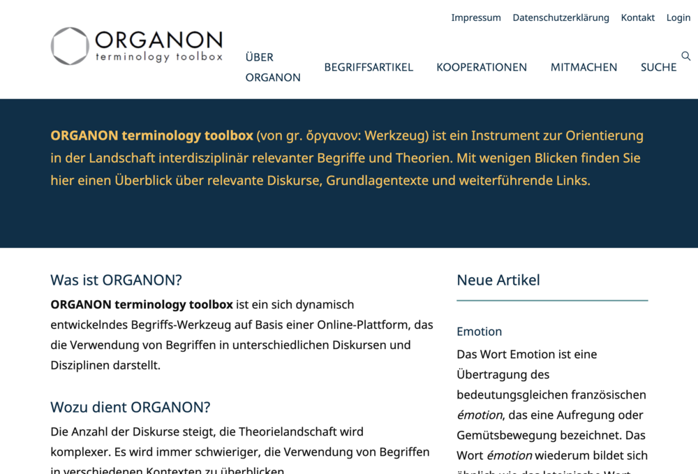 Startseite Organon