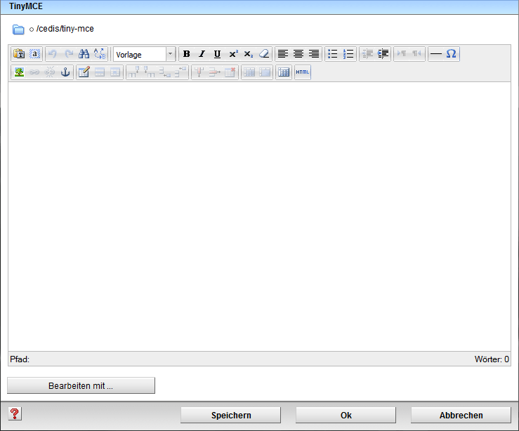 Der Editor TinyMCE im CMS