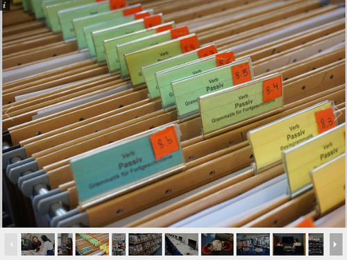 Bildergalerie auf der Webseite des Selbstlernzentrums - Darstellungsoption 1: Miniaturbilder nebeneinander ohne Text