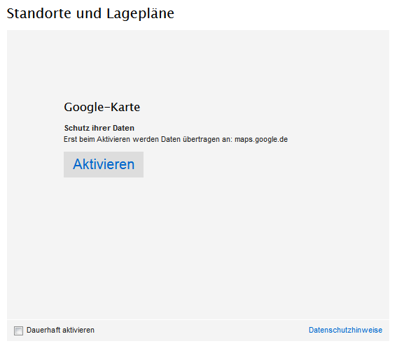 Datenschutzfreundliche Einbindung einer Google-Karte bei CeDiS