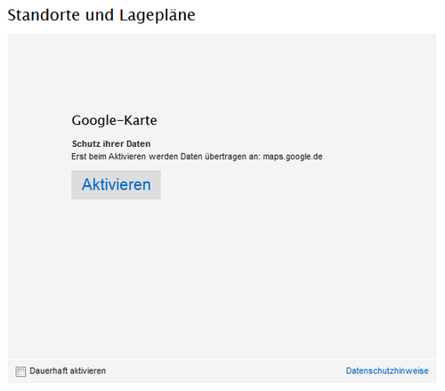 Datenschutzfreundliche Einbindung einer Google-Karte bei CeDiS